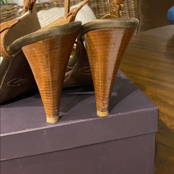 Prada Brown and Black Strappy Heels - Picture 2 of 5